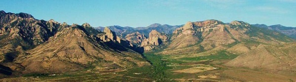 Aerial view of Cave Creek Canyon entrance